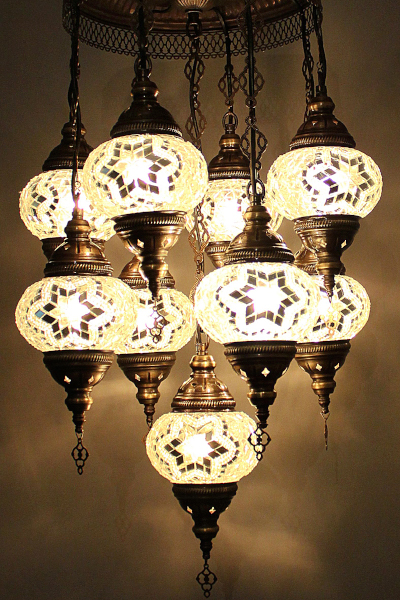 9in1 Antique Mosaic Sultan Chandelier